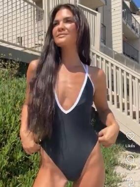 Ramy Brook Black One-Piece Swimsuit with White Trim